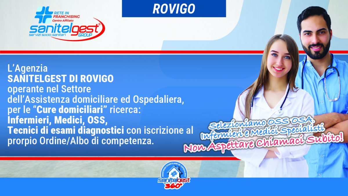 SI RICERCA PERSONALE SANITARIO E SOCIO SANITARIO A ROVIGO (RO)