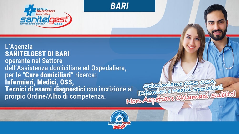 SI RICERCA PERSONALE SANITARIO E SOCIO SANITARIO A BARI (BA)